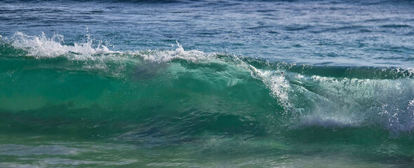 Wave of Ocean Water in Blues & Sea Green