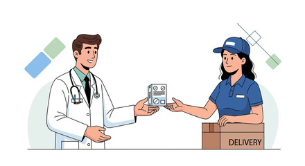 Online medicine delivery service with doctor and courier for convenience and accessibility of