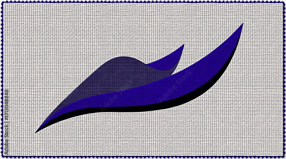 Poster abstract blue shape with a textured background, creating a modern and artistic design element
