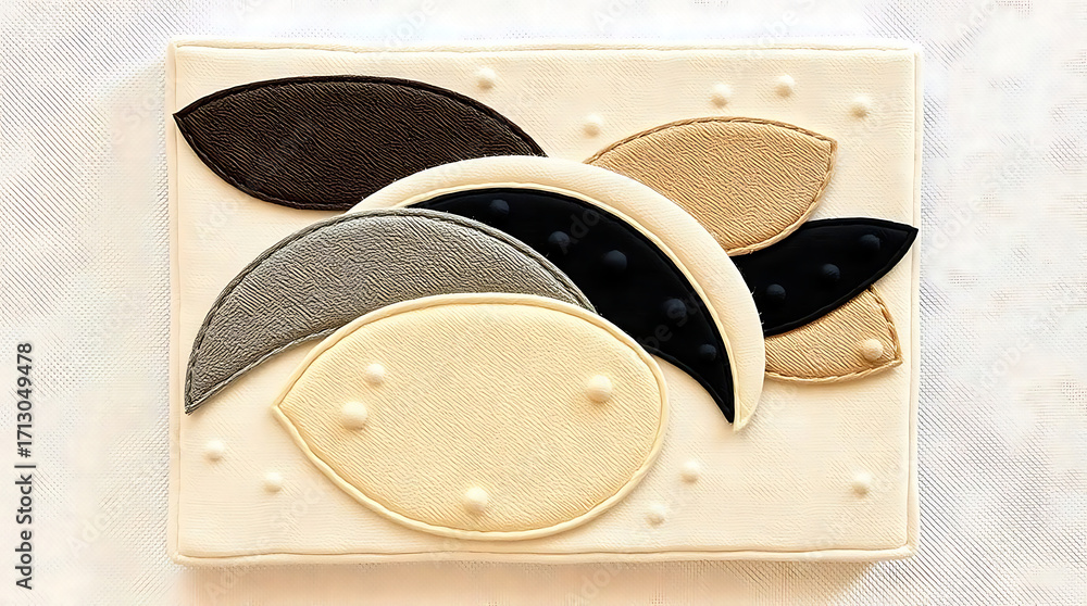 Aufkleber abstract composition of textured shapes in neutral tones, creating a minimalist and modern aesthetic