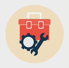 Toolbox Icon – Wrench with Case Symbol