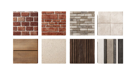 Six different textured surface samples