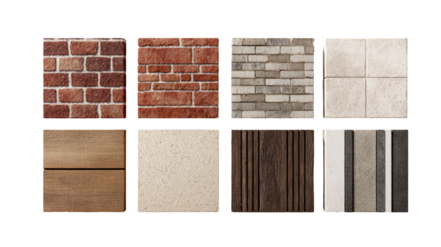 Six different textured surface samples