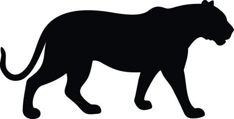 Black Panther Silhouette Stalking with Grace and Power in the Shadows