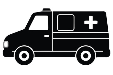 ambulance silhouette vector icon