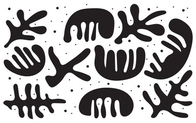 Abstract shapes in black and white pattern