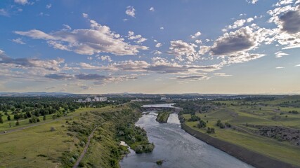 Aerial view of Great Falls in September