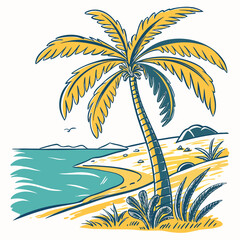 vector illustration of a tropical island