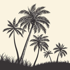 palm trees silhouette