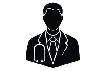 doctor silhouette vector icon