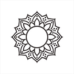 Ornamental Round Mandala Frame Vector Illustration