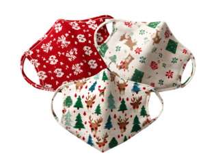 Festive face masks with holiday prints