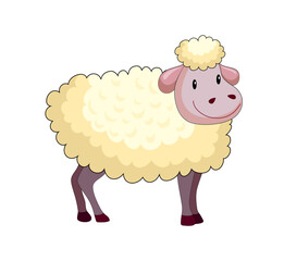 Farm animal background with colored sheep cartoon icon