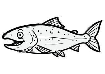 Black origami fish silhouette on white background with geometric design and copy space
