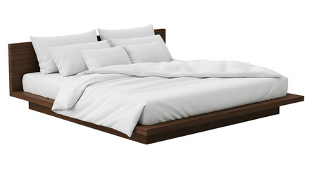 Fototapeta premium bed with pillows isolated