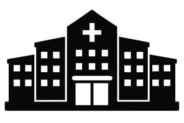 hospital building silhouette vector icon