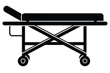 hospital stretcher silhouette vector icon