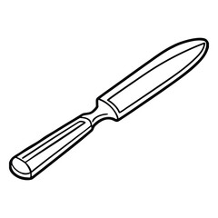 Obraz premium Silhouette of butter knife isolated on a white background