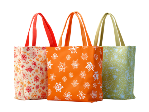 Festive reusable shopping bags