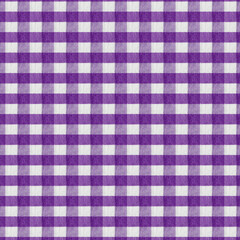Mantel de tela a cuadros morado/violeta y blanco para picnic. Tejido de diseño a cuadros chicos.	