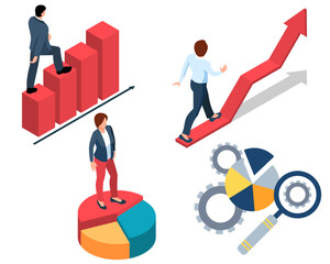 Business Progress and Analytics Illustration