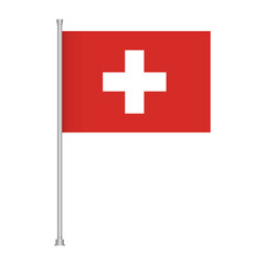 Obraz premium Swiss national symbol flag illustration for travel tourism and patriotic themes design element vector art