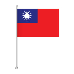 Taiwanese flag illustration republic of china national symbol asia country patriotic emblem banner