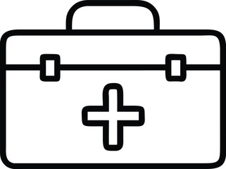 Vector art of first aid kit icon, symbol of emergency treatment