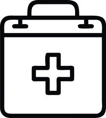 Vector art of first aid kit icon, symbol of emergency treatment