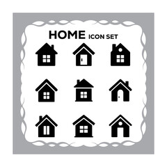 Fototapeta premium A Collection of Home Icons Displayed on a Grey Decorative Background Perfect for Real Estate Projects