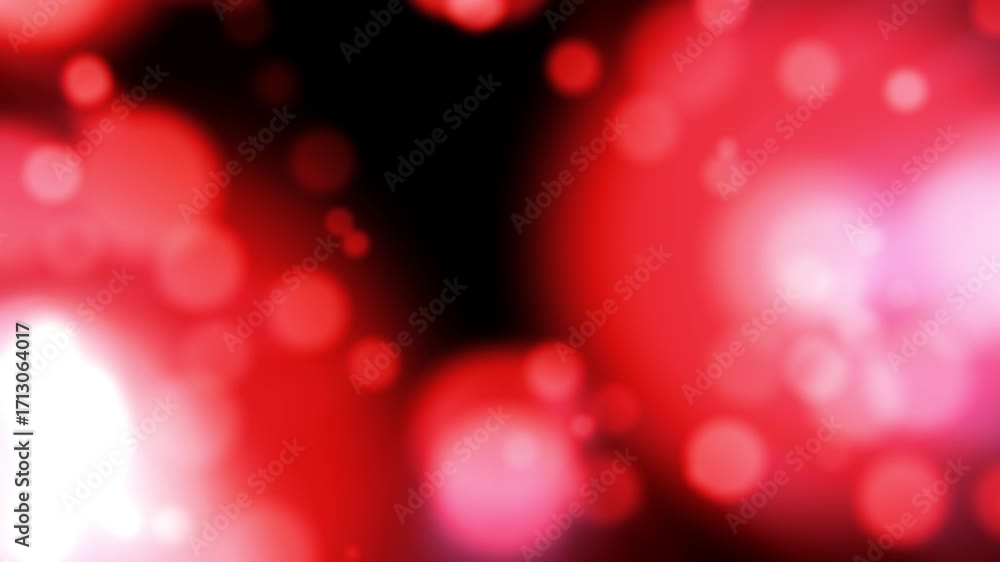 Poster abstract red bokeh background with soft round glowing light circles