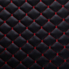 Black leather texture with diamond-shaped ornament