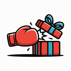 boxing day glove punching through template design