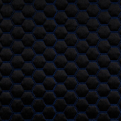 Black leather texture with hexagon ornament