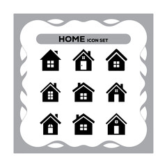 Fototapeta premium A Collection of Home Icons Displayed on a Grey Decorative Background Perfect for Real Estate Projects
