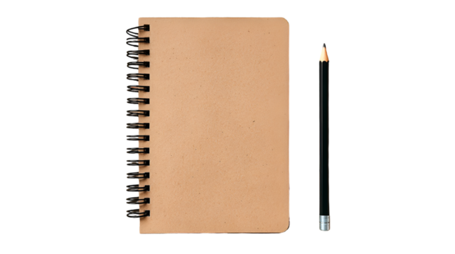 Kraft Notebook and Pencil Ready for Your Ideas and Notes