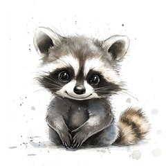 Cute Raccoon with Big Eyes