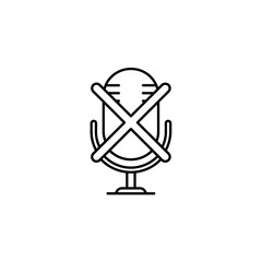 Muted Microphone Symbol Vector Icon Illustrating Silence, No Sound, and Communication Interruption - 