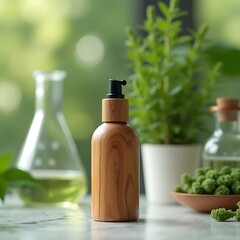 Eco-Friendly Packaging Concept with Green Chemistry Visuals