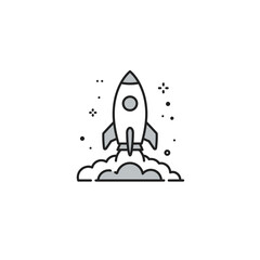 Space Rocket Launch Symbol Icon Vector A Startup Vector Illustration