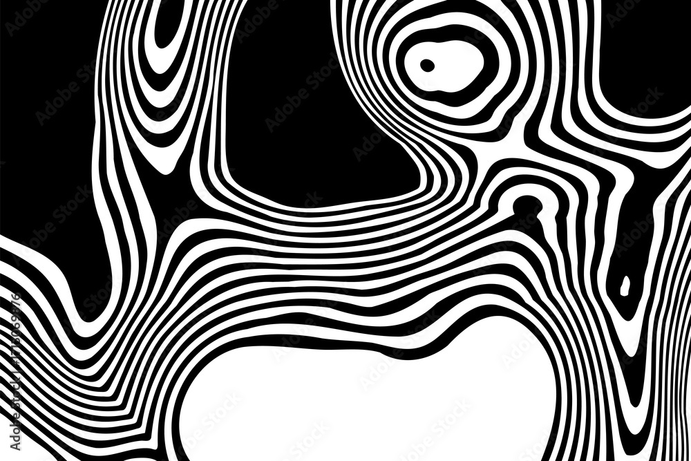 Poster modern background with a smooth-flowing black and white pattern. eps 10