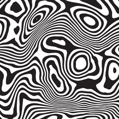 Hypnotic waves in a black and white psychedelic pattern. Eps 10