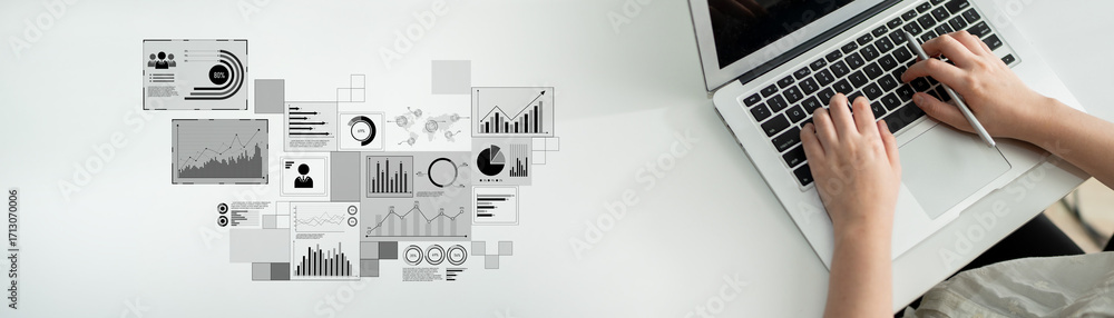 Aufkleber data insights, charts, and analytics help visualize performance. data drives strategy, analytics enh