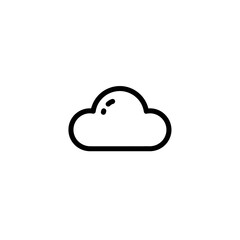 Obraz premium Simple cloud data storage symbol icon vektor graphic in a clean outline style, perfect for illustrating weather apps, network connections, or digital information services and concepts