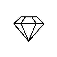 Diamond line art design element, a simple and elegant precious gemstone symbol, crystal shape vektor graphic icon for web and print