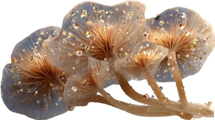 Enchanting Mushrooms Sparkle with Light and Magic