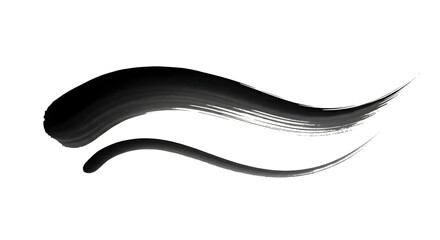 Dynamic black brushstrokes on white backdrop, perfect for modern design and branding
