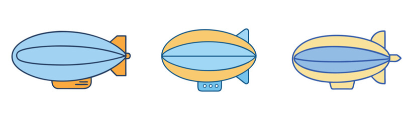 Cartoon airship zeppelin vector illustration, vintage blimp graphic, sky transport drawing design, travel