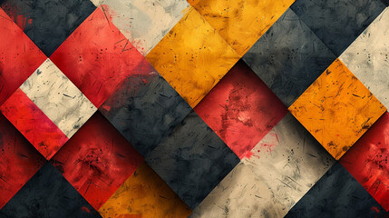 Colorful grunge diagonal checkered pattern background