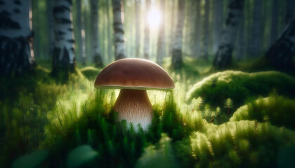 A traditional milk cap mushroom, Ai generated image